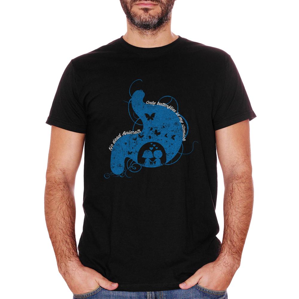 White T-Shirt Vegana Solo Farfalle Nel Mio Stomaco - SOCIAL Choose ur color CucShop