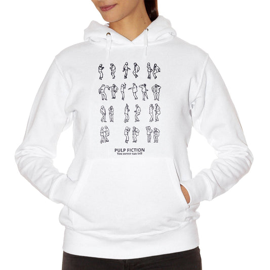 White Smoke Felpa Pulp Fiction Dance You Never Can Tell - FILM Choose ur color CucShop