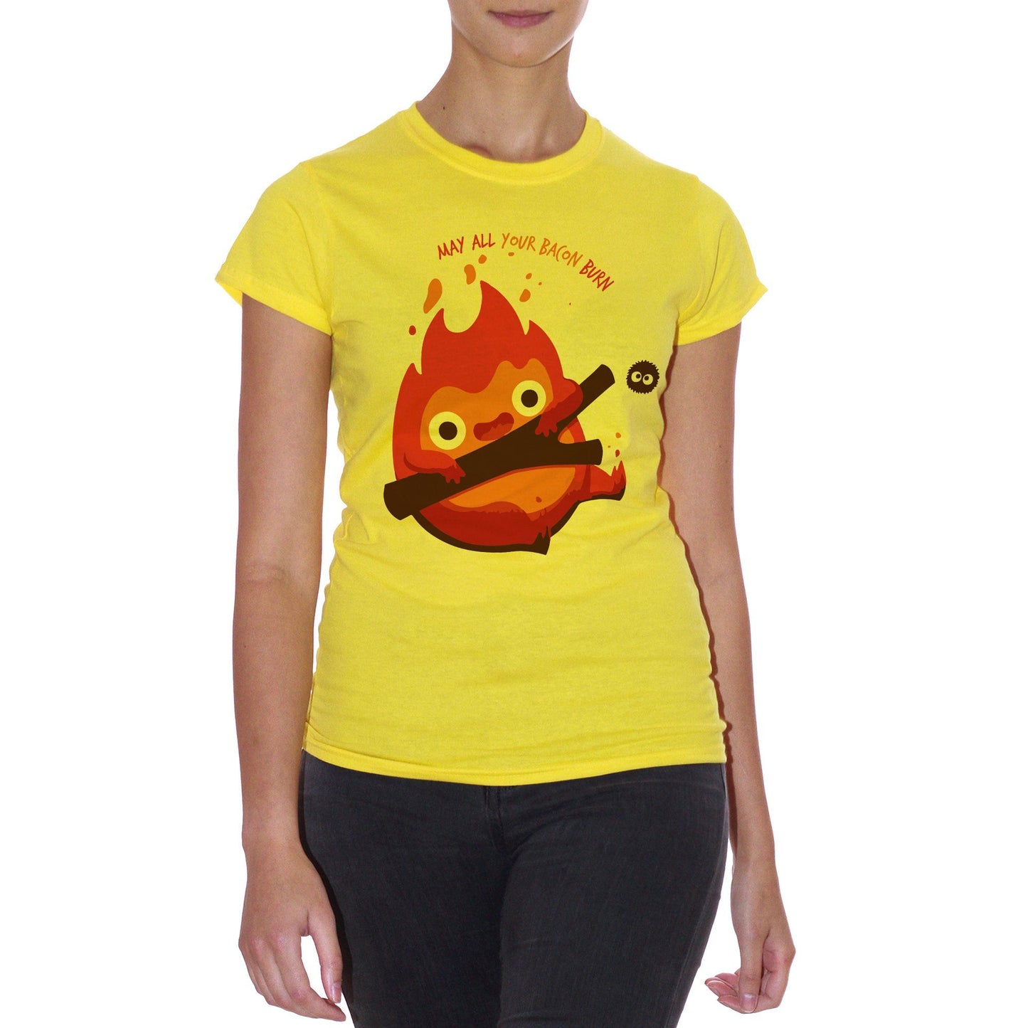 Goldenrod T-Shirt Miyazaki Castello Errante Di Howl- Calcifer - CARTOON Choose ur color CucShop