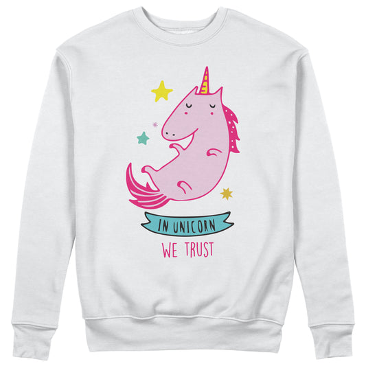 Felpa Girocollo Unicorni  - In unicorn we Trust - Love #chooseurcolor - CUC chooseurcolor