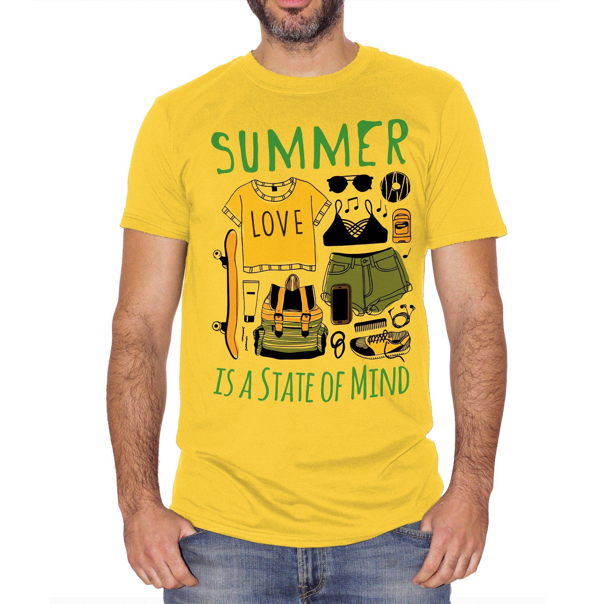 Goldenrod T-Shirt Summer State Of Mind | Per Gli Amanti Dell Estate E Dell'Abbigliamento Per Andare Al Mare | Cotone Fresco E Comodo - DIVERTENTE CucShop