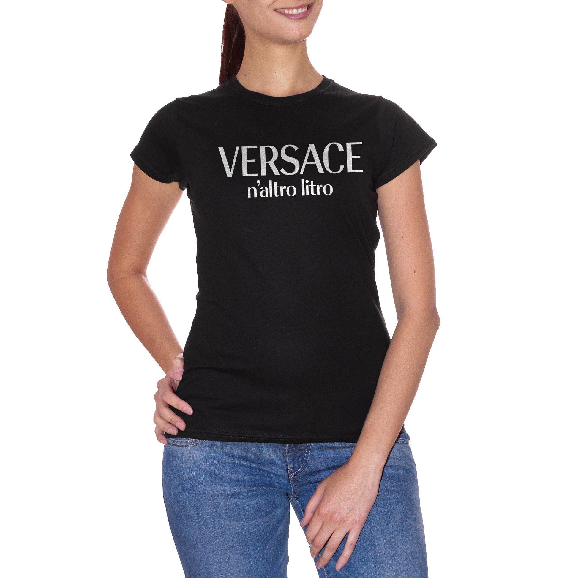 Black T-Shirt Versace N'altro Litro Frase Divertente Bevute  - Funny Choose ur color CucShop