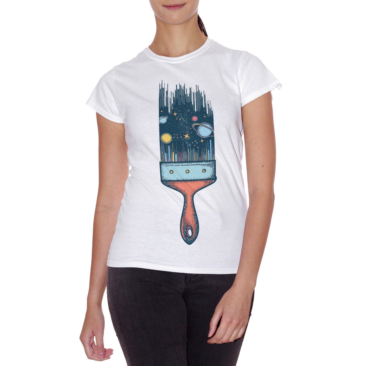 Lavender T-Shirt Space Brush | Universe Paint | Dipingere Lo Spazio | Pennello Dell' Universo | Maglia Divertente Idea Regalo Strana E Unica | Choose Ur Color - DIVERTENTE CucShop