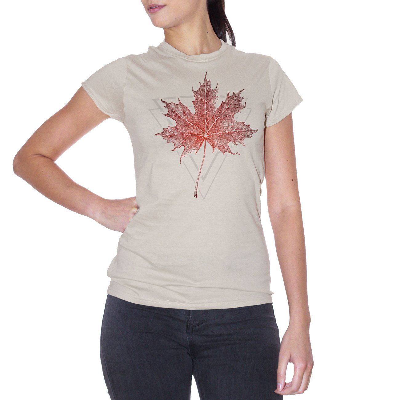 Gray T-Shirt Maple Leaf - Foglia d'Acero - Hikers Adventure Nature - Trekking - Explore - Camping CucShop