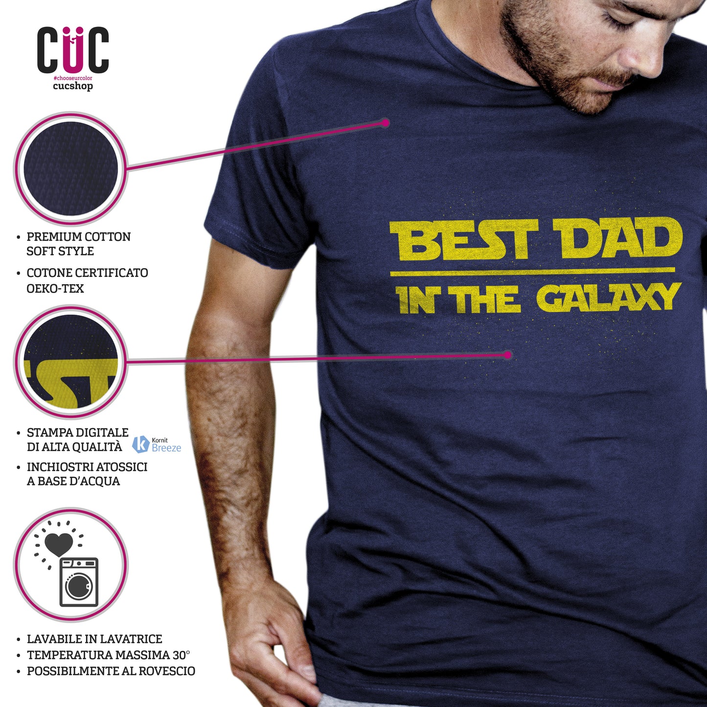 Dark Slate Gray T-Shirt Divertente Festa del Papà - Best Dad in the Galaxy - Father's Day - Chooseurcolor CucShop