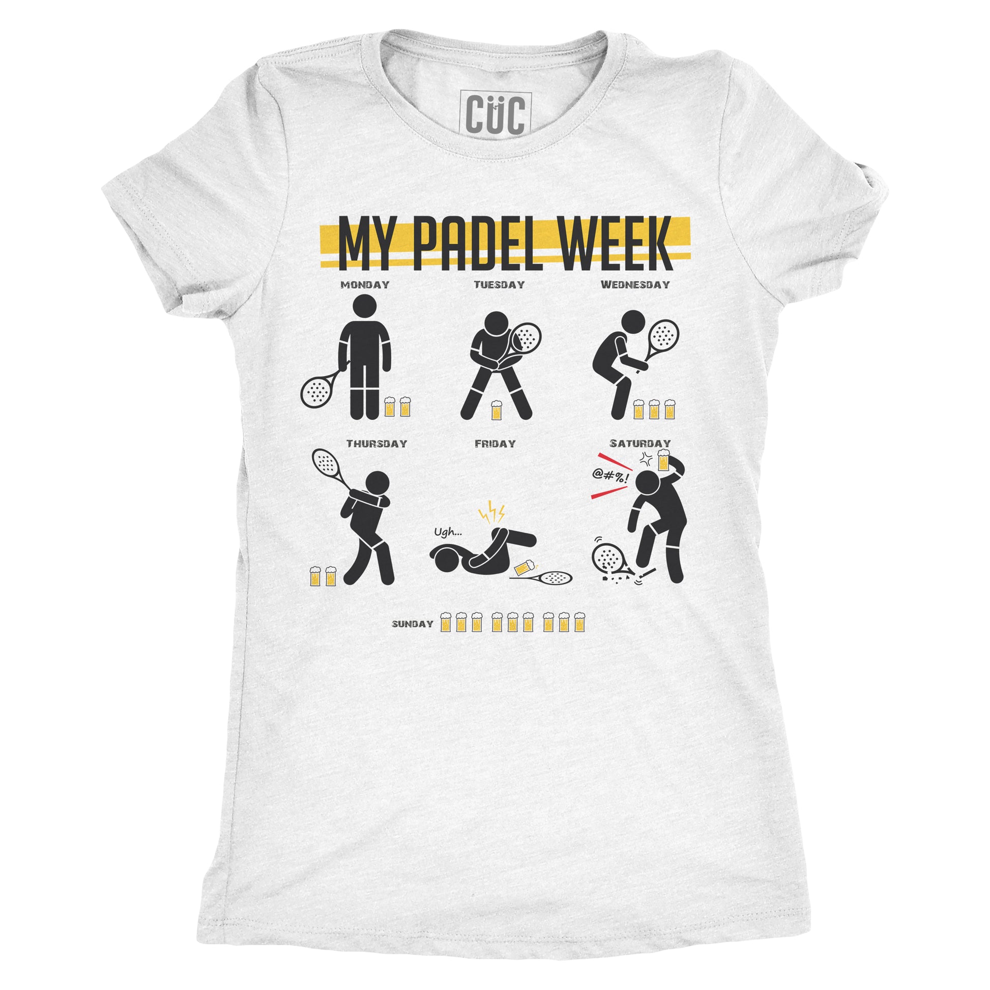 White Smoke T-Shirt Padel Week - Beer & Padel - SPORT - ChooseurColor CucShop
