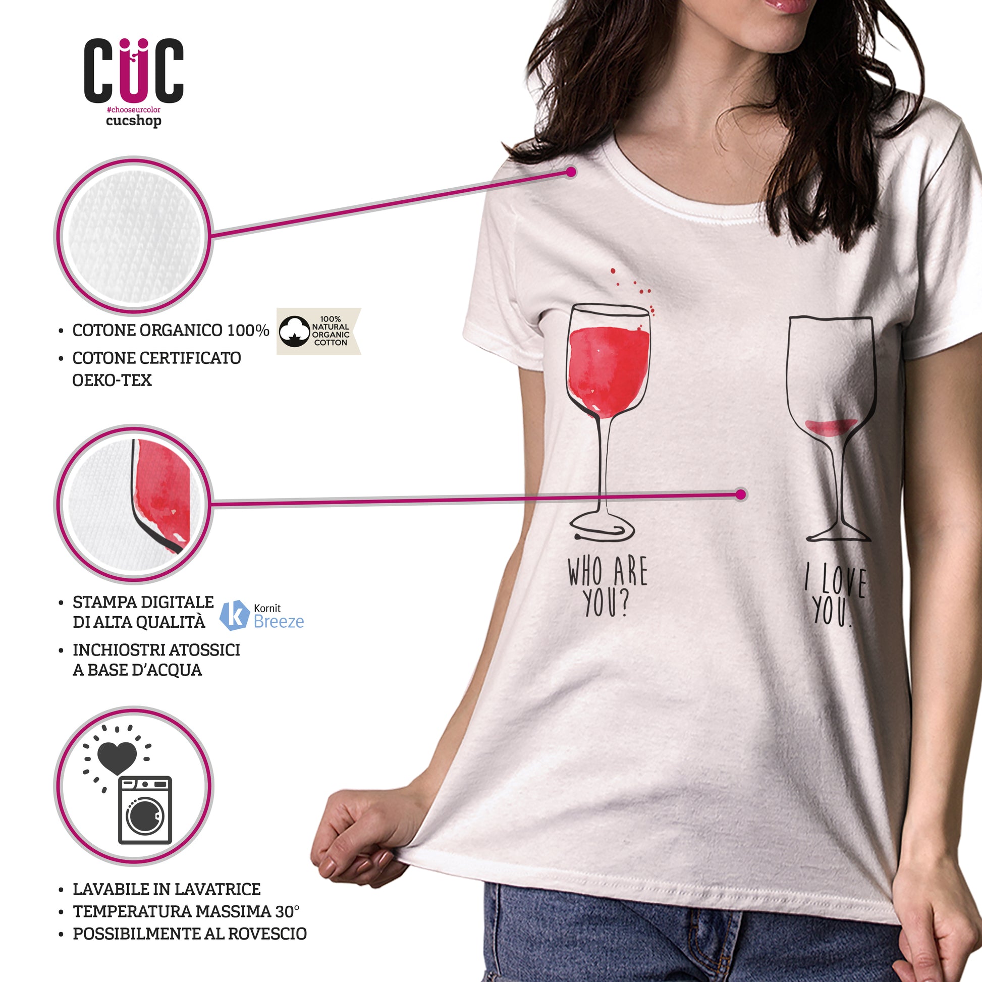 T-Shirt In vino veritas - who are you? i love you - #chooseurcolor - CUC chooseurcolor